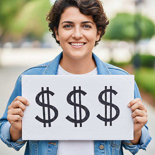 Icon representing niche market or profit